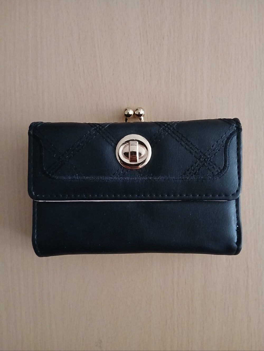 Elegant Black Faux Leather Wallet
